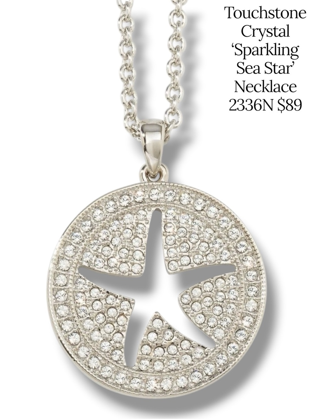 H2F Touchstone Crystal by Swarovski Sparkling Sea Star Necklace 2336N - Retired